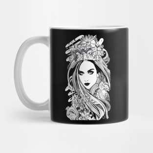 beautiful girl tribal floral hippie chick stoner witch Mug